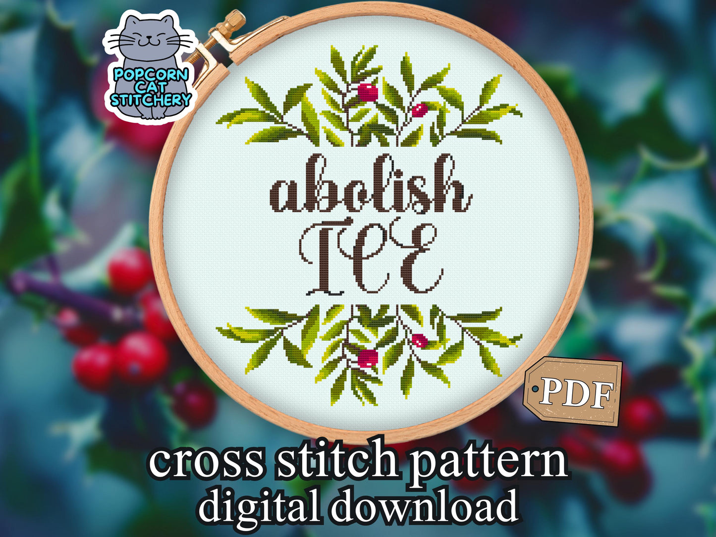Abolish ICE Anti Trump Cross Stitch Pattern | Instant Digital Download | Anti Fascist Gift for Friend